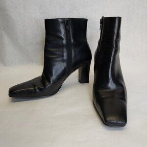 Preview International Leather Pixi Ankle Boots Women's 8 Black Heeled Luxury